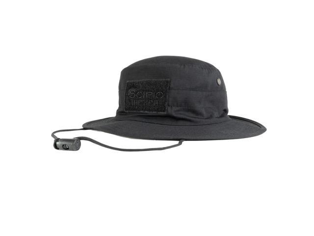 Scipio Bucket Hat - Adjustable Military-style Boonie Hat - Black