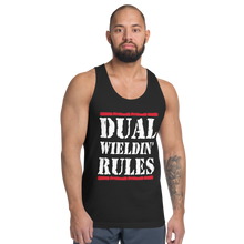 Load image into Gallery viewer, Dual Wieldin&#39; Rules - Unisex Tanktop
